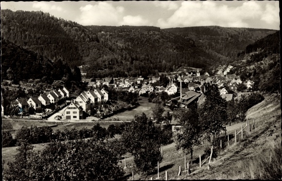 Ansichtkaart Calmbach Bad Wildbad in het Zwarte Woud, algemeen beeld