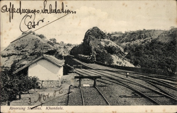 Postcard Khandala India, sweeping stations