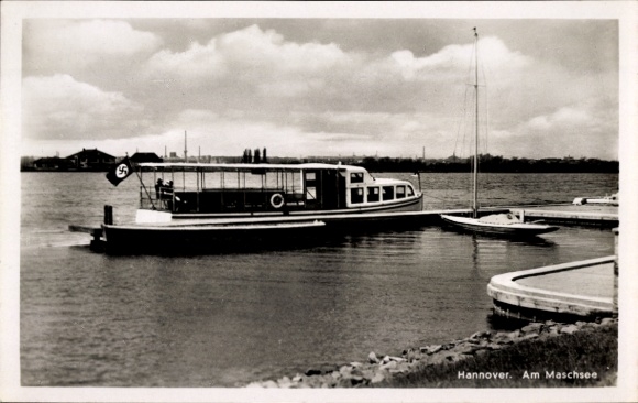Ak Hannover in Niedersachsen, Maschsee, Motorboot