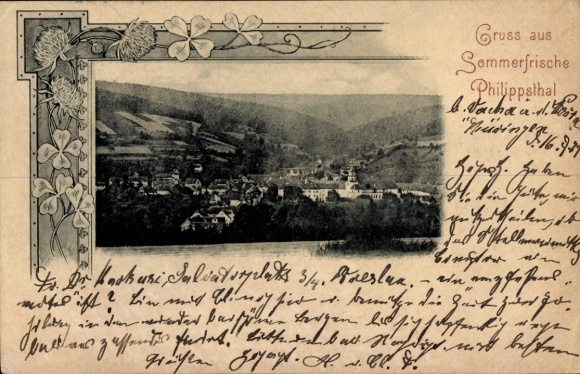 Postcard Philippsthal on the Werra, general view