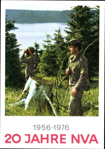 Postcard 20 years NVA 1956-1976, National People&#39;s Army of the GDR, soldiers in uniform