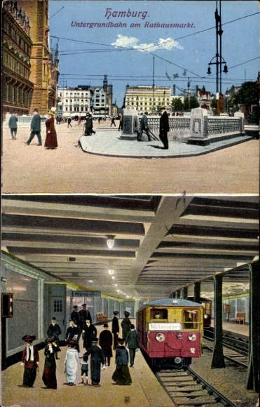 Postcard Hamburg Mitte Altstadt, underground at Rathausmarkt