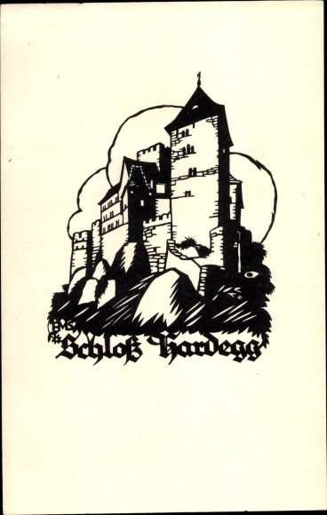 Paper cut Postcard Schwindt, AM, Hardegg in Lower Austria, Hardegg Castle
