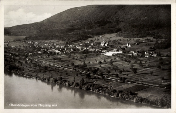 Postcard Bad Säckingen am Hochrhein, aerial photograph, Obersäckingen