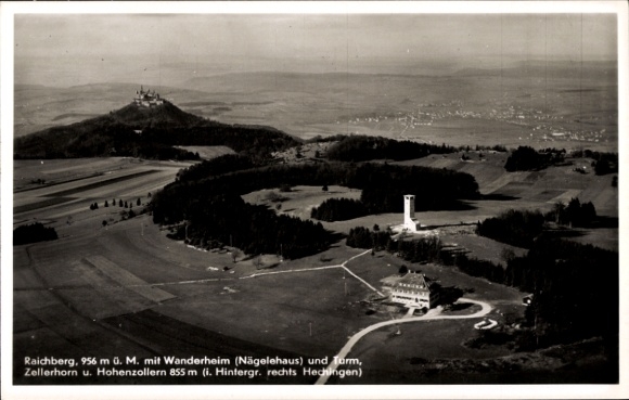 Ak Onstmettingen Albstadt in Württemberg, Hoher Raichberg, Fliegeraufnahme