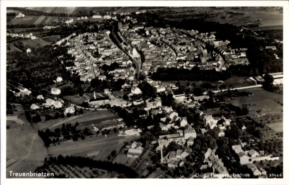 Postcard Treuenbrietzen in Brandenburg, original aerial photograph