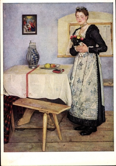 Kunstenaarskaart Hilz, Sepp, The Farmer's Bride, HDK 142