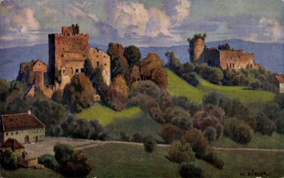 Artist PC Bürger, W., Ottrott Alsace Bas Rhin, castles