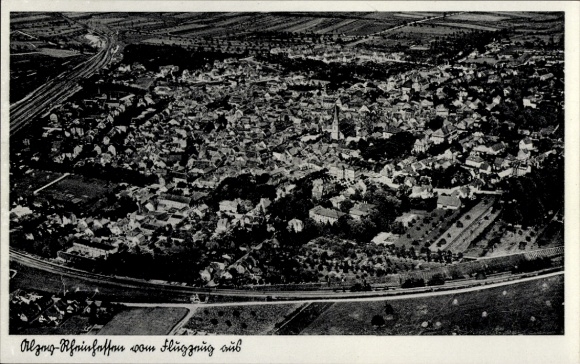 Postcard Alzey in Rheinhessen, aerial photograph