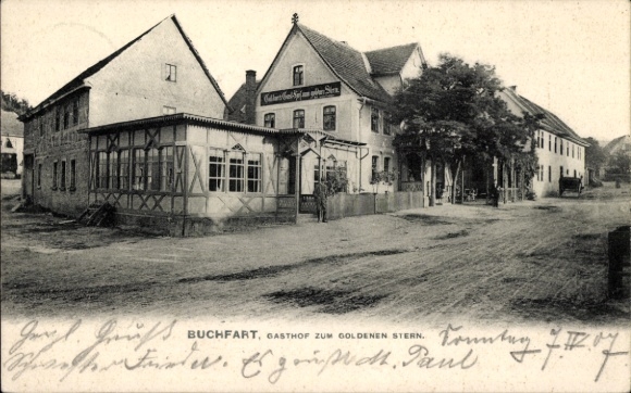 Postcard Buchfart Weimarer Land, Gasthof zum goldenen Stern