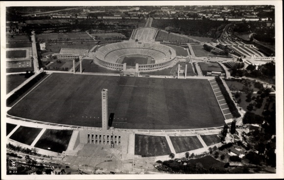 Ak Berlin Charlottenburg, Reichssportfeld, Fliegeraufnahme
