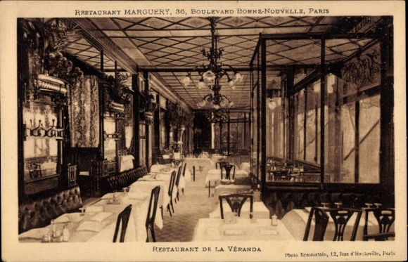 Postcard Paris IX Boulevard de Capucines, Restaurant Marguery, Boulevard Bonne-Nouvelle, interior view,