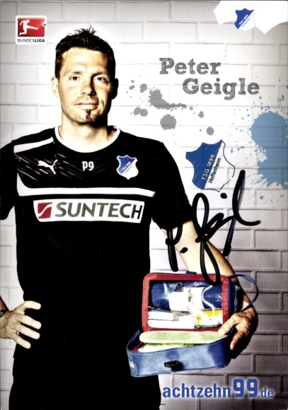 Autogrammkarte Physiotherapeut Peter Geigle, TSG 1899 Hoffenheim, Autogramm