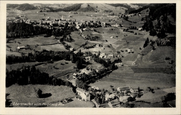 Postcard Oberstaufen in Allgäu, aerial photograph
