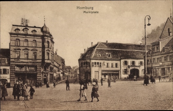 PC Homburg in the Palatinate Saarland, market place