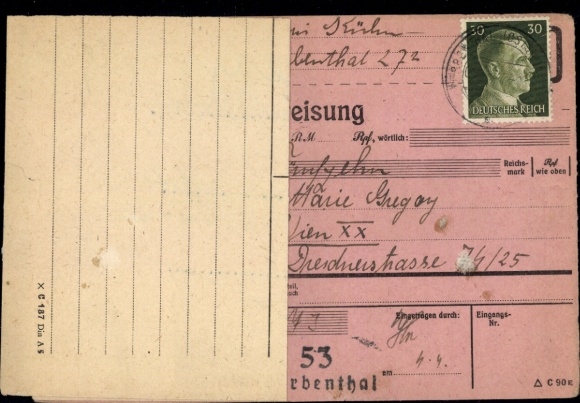 PAW 794 "Würbenthal 4.4.45" with certificate of origin