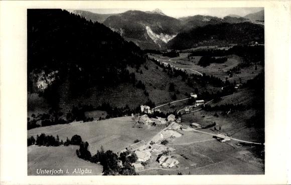 Postcard Unterjoch Bad Hindelang in the Oberallgäu, aerial photograph