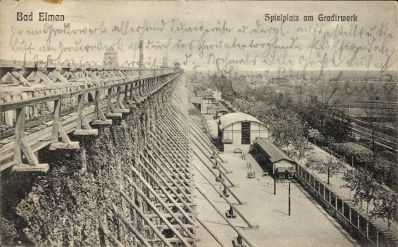 Postcard Elmen Salzelmen Schönebeck an der Elbe, playground at the Gradirwerk