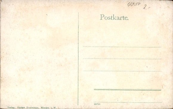 Postcard Minden in Westphalia, Monument of the Great Elector, Government Building