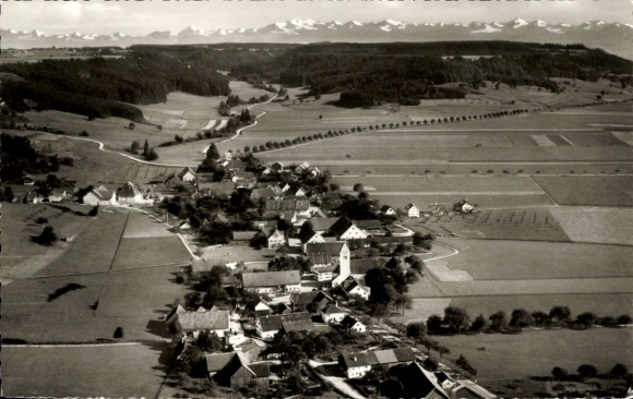 Postcard Wolfertschwenden in Unterallgäu, aerial photograph