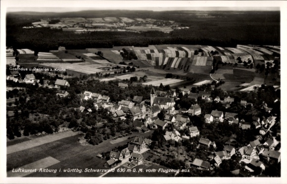 Ak Walddorf Altensteig im Schwarzwald Württemberg, Luftkurort Altburg, Gasthaus und Pension 2. Kr