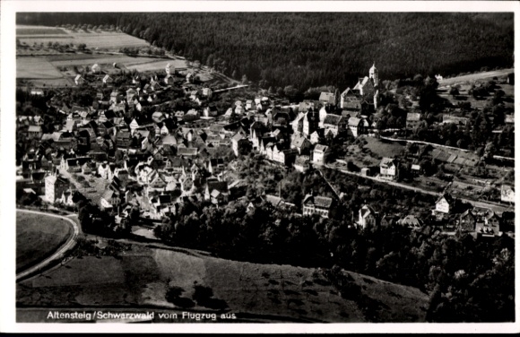 Ak Altensteig im Schwarzwald Württemberg, Fliegeraufnahme