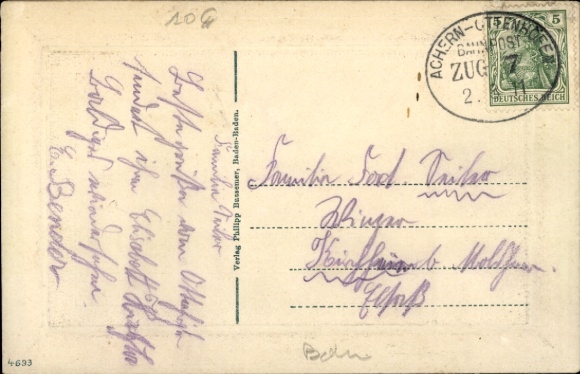 Embossed passepartout PC Ottenhöfen in the Black Forest, general view