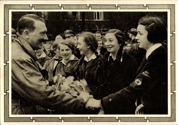 Postal stationery Postcard Führer and Reich Chancellor Adolf Hitler, well-wishers, BDM