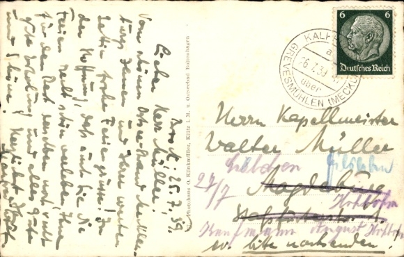 Postcard Kalkhorst in Mecklenburg, Brooker Höhe, Baltic Sea