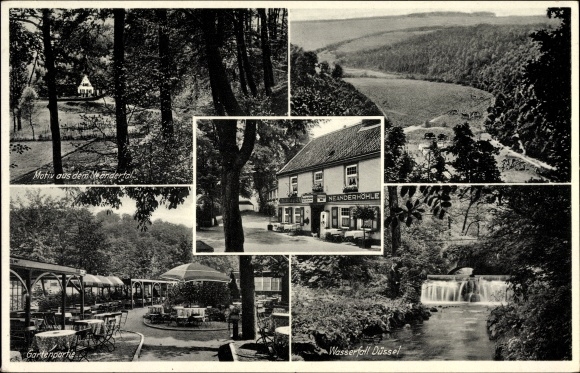 Postcard Erkrath in North Rhine-Westphalia, Düssel waterfall, Neander cave inn, Neandertal