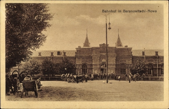 Postcard Baranovichi Baranovichi Nowa Belarus, railway station