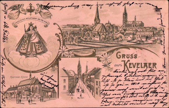 Chromo-Litho Kevelaer on the Lower Rhine, Clarisse monastery, churches, holy image