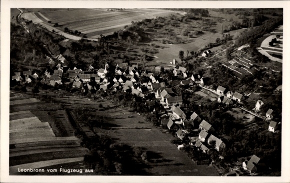Postcard Leonbronn Zaberfeld in Baden Württemberg, aerial photograph