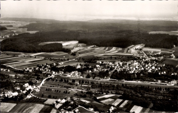 Postcard Kellmünz on the Iller Swabia, aerial photograph