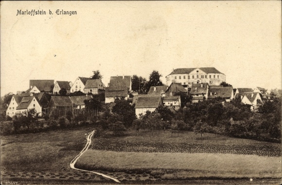 Ak Marloffstein in Midden-Franken, uitzicht op de oude huizen en het kasteel