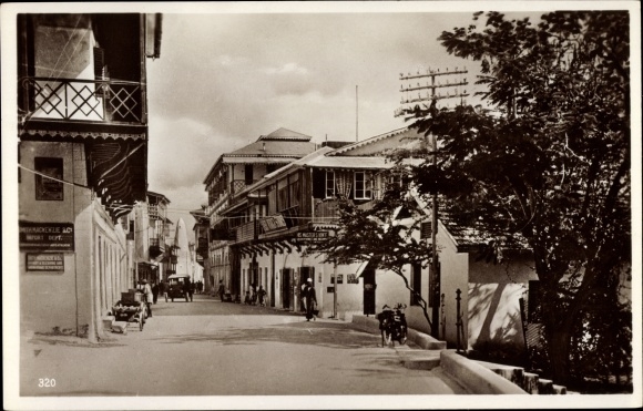 Ansichtkaart Mombasa Kenia, Straatsectie