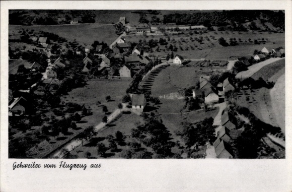 Postcard Gehweiler Wadern in Saarland, aerial photograph