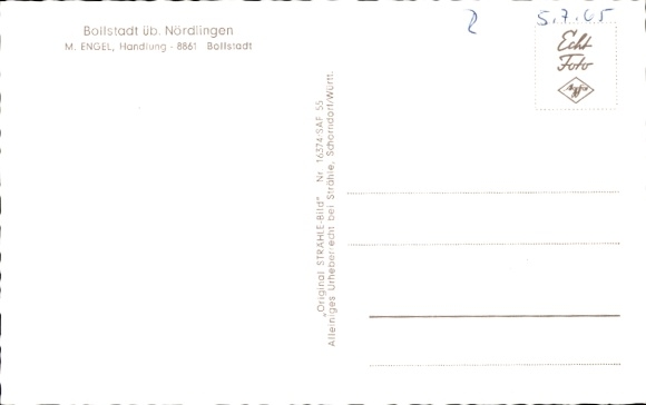 Postcard Bollstadt Amerdingen in Swabia, aerial photograph