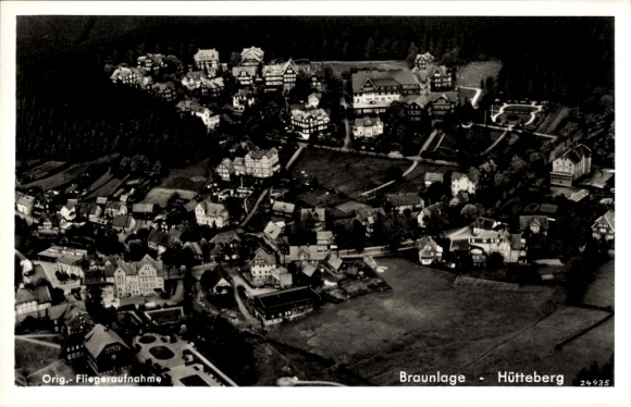 Postcard Braunlage in the Upper Harz, aerial photograph, Hütteberg