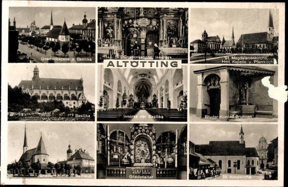 10 old PCs Altötting in Bavaria, various views