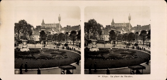 Stereofoto Luik Luik Wallonië, Theaterplein