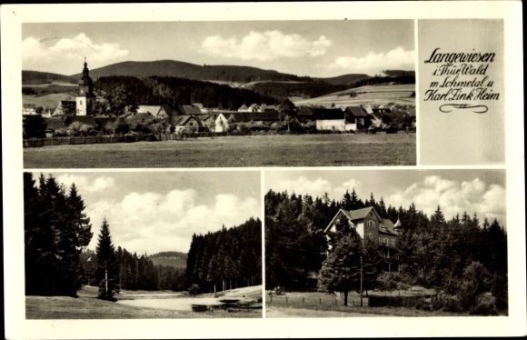 Ak Langewiesen Ilmenau in Thüringen, Panorama, Lohmetal, Karl Zink Heim