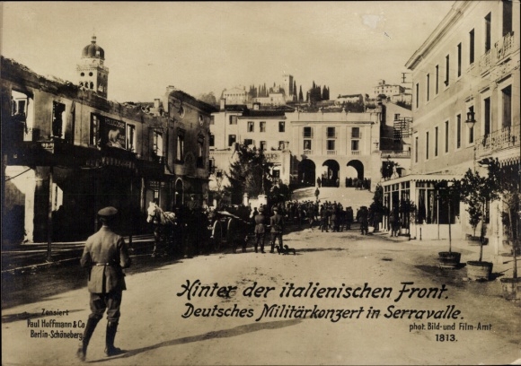 Ak Serravalle Piemont, Deutsches Militärkonzert, I WK