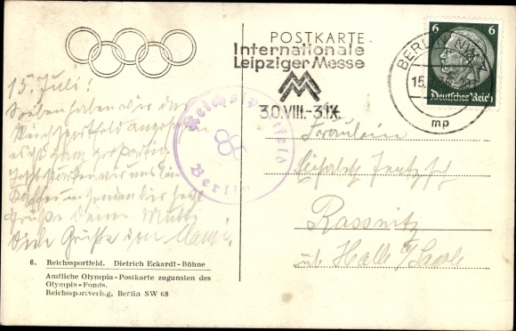 PC Berlin Charlottenburg, Reichssportfeld, Dietrich Eckardt stage, Tribühne