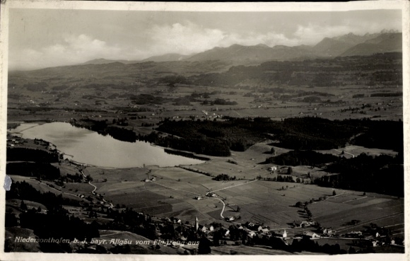 Postcard Niedersonthofen Waltenhofen in the Oberallgäu, aerial photograph