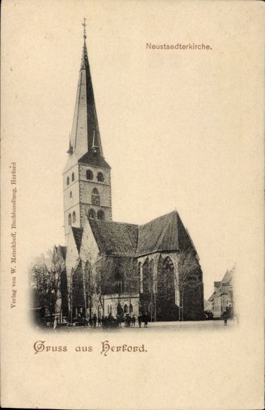 Ak Herford in Westfalen, Neustaedterkirche, Gruss aus  Verlag von W. Menckhoff