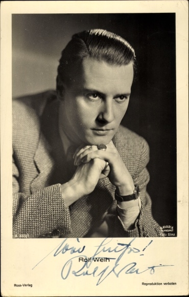 Postcard actor Rolf Weih, portrait, Ross 3322/1, autograph