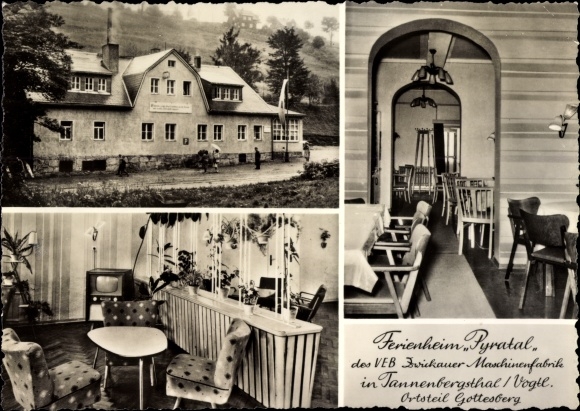 Postcard Gottesberg Tannenbergsthal Vogtland, in the holiday home Pyratal, VEB Zwickauer machine factory