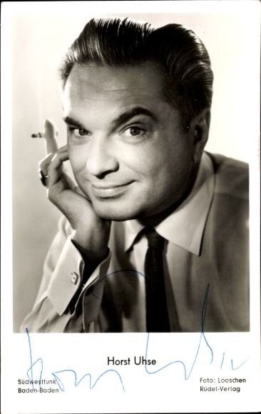 Postcard actor Horst Uhse, portrait, autograph