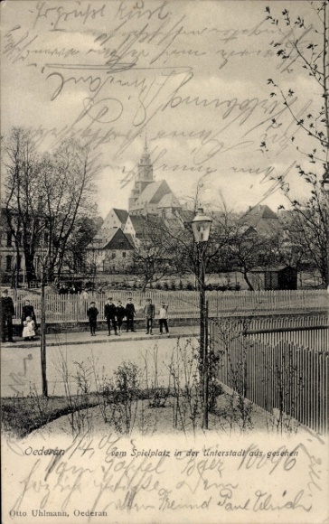 Ak Oederan in Sachsen, Blick vom Spielplatz in der Unterstadt